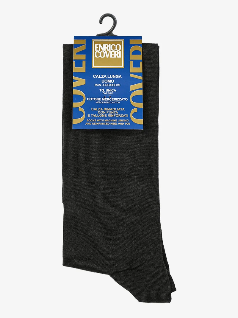 Calze lunghe da uomo in cotone mercerizzato - grigio scuro