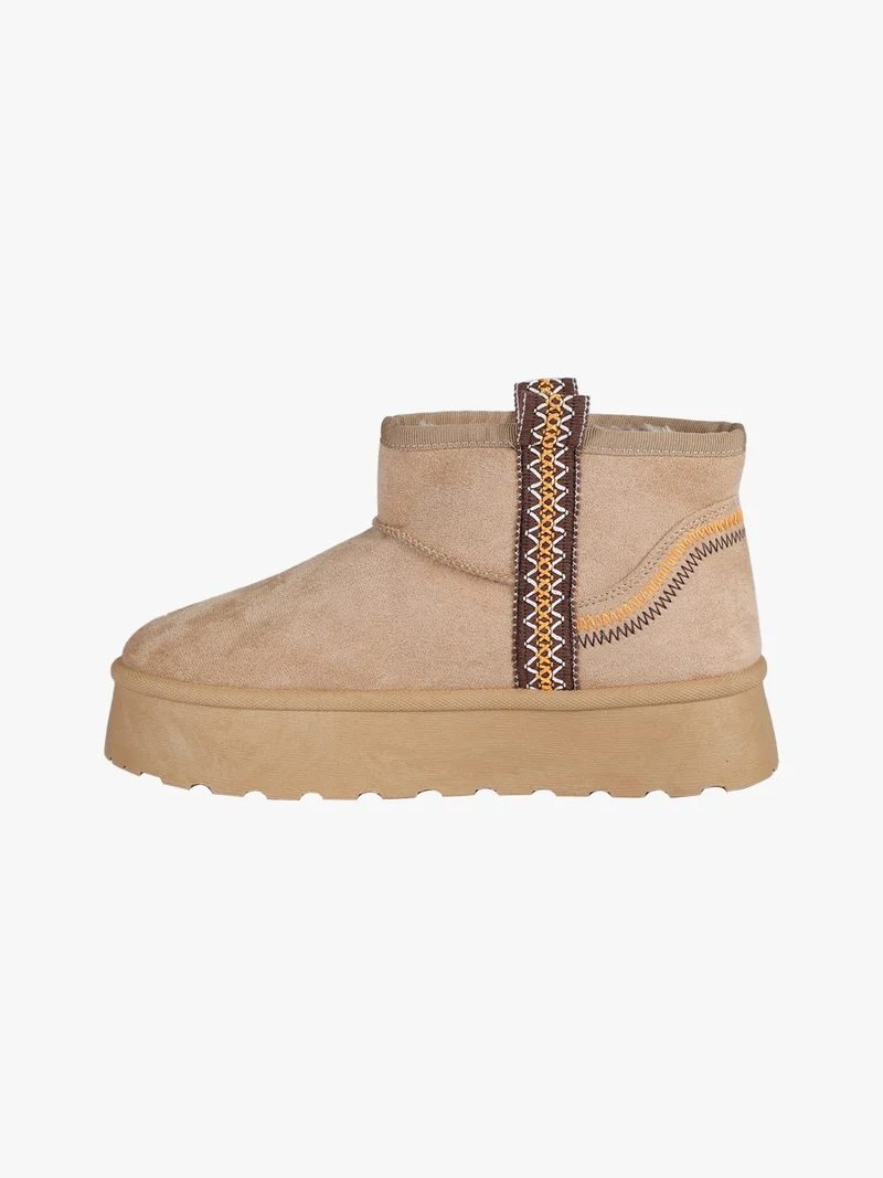 Stivaletti donna pelosi con platform - khaki