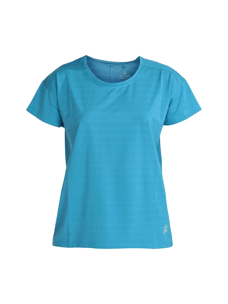 T-shirt donna in tessuto tecnico sportivo - celeste