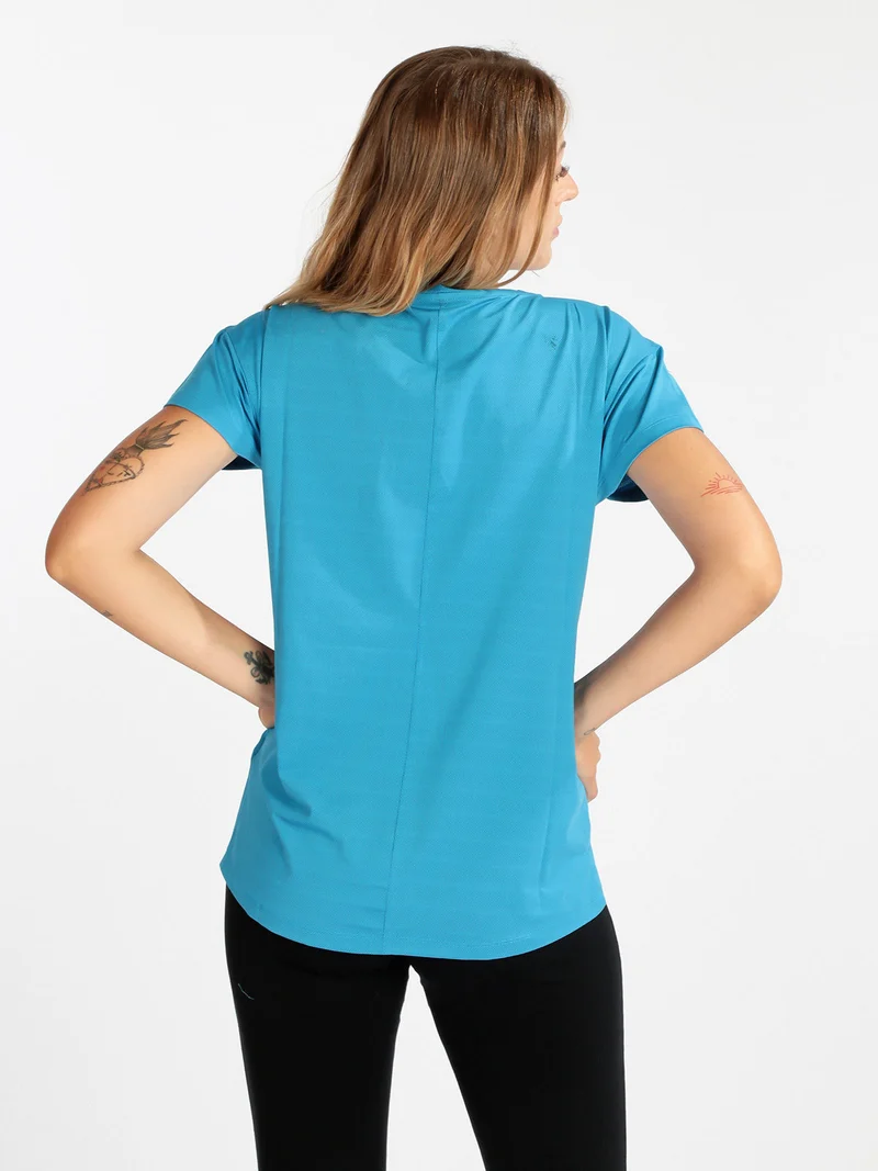T-shirt donna in tessuto tecnico sportivo - celeste