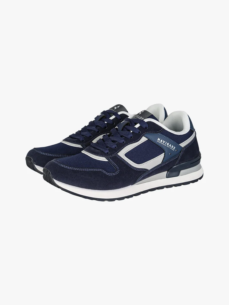 Sneakers stringate da uomo - blu scuro