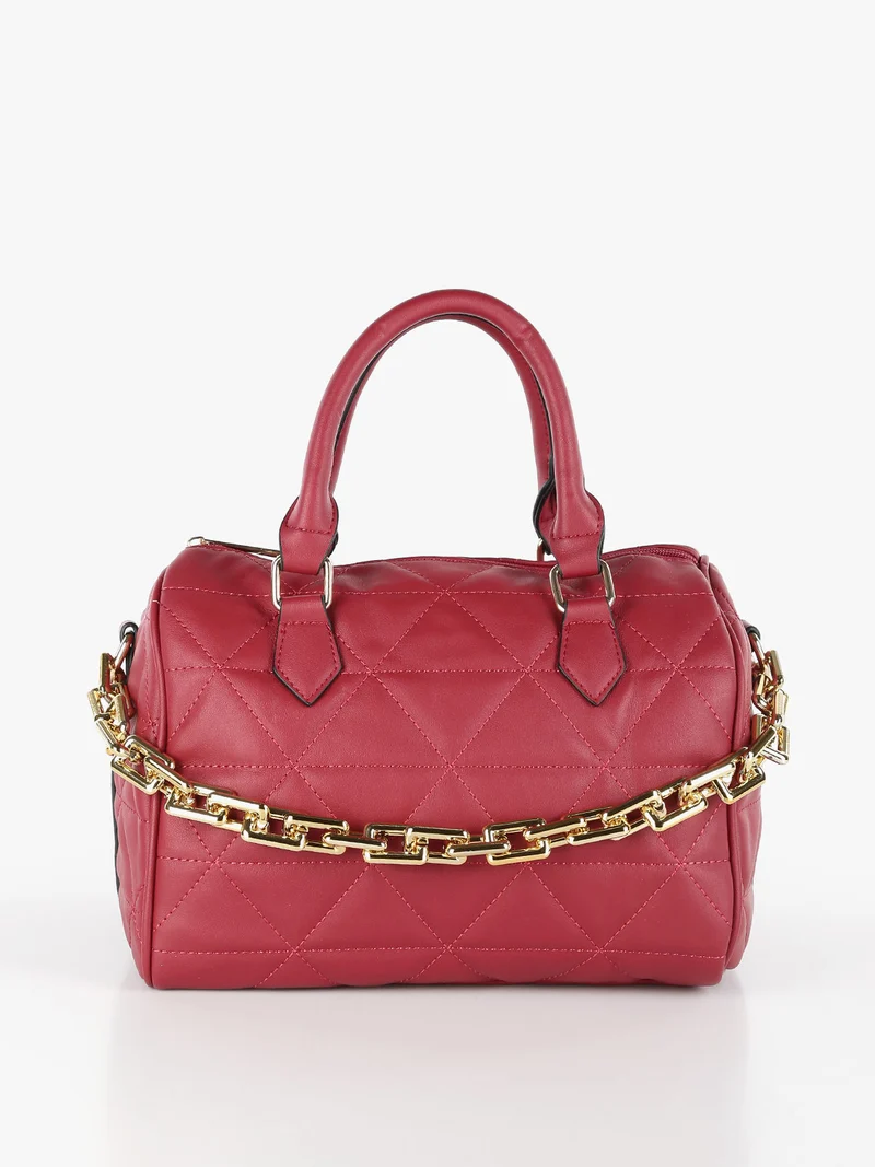 Borsa a bauletto donna con catena - rosso