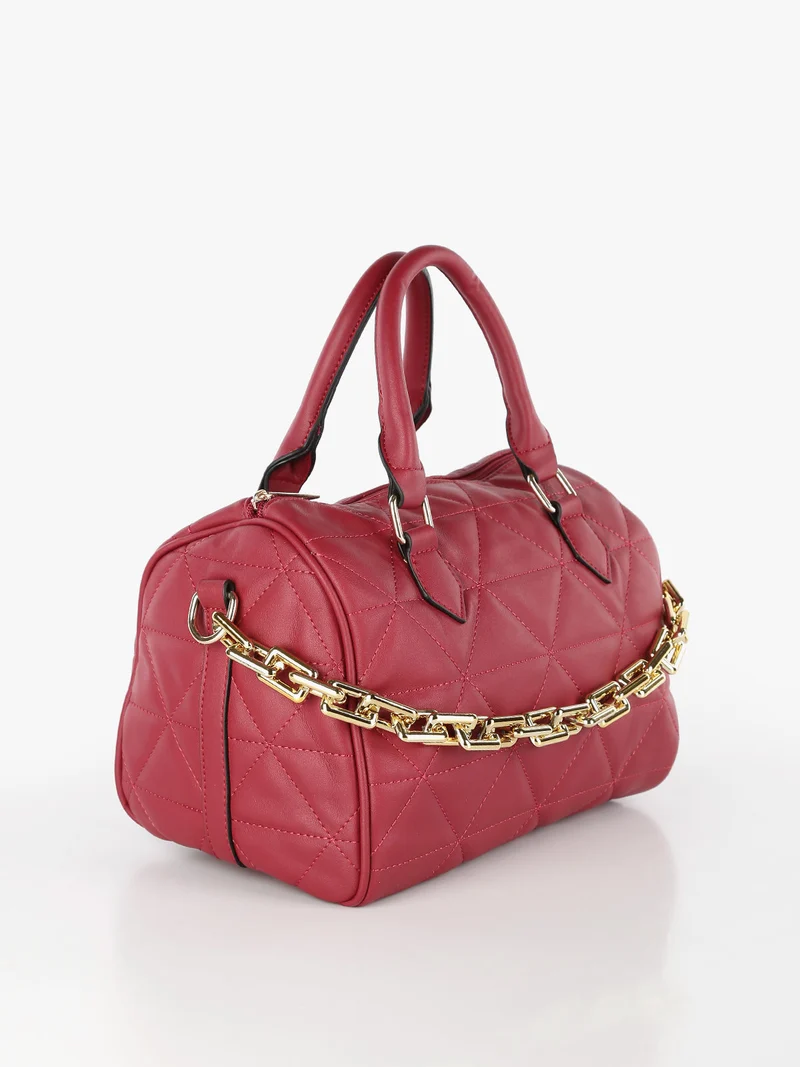 Borsa a bauletto donna con catena - rosso