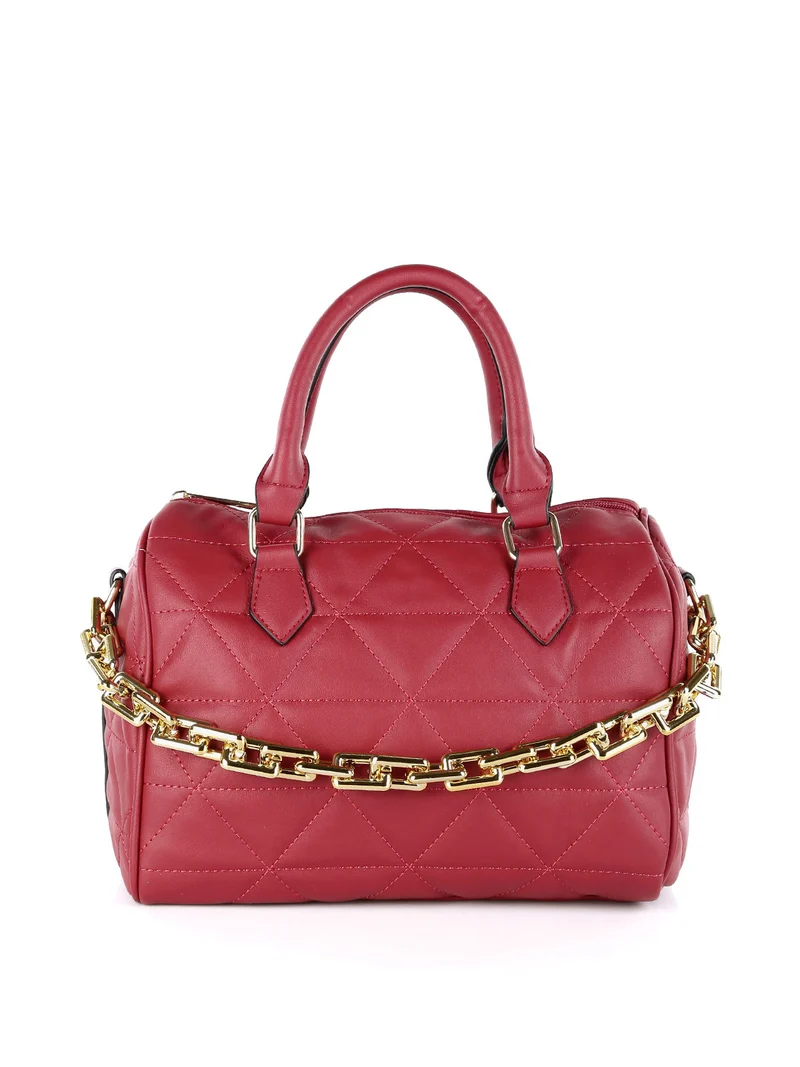 Borsa a bauletto donna con catena - rosso