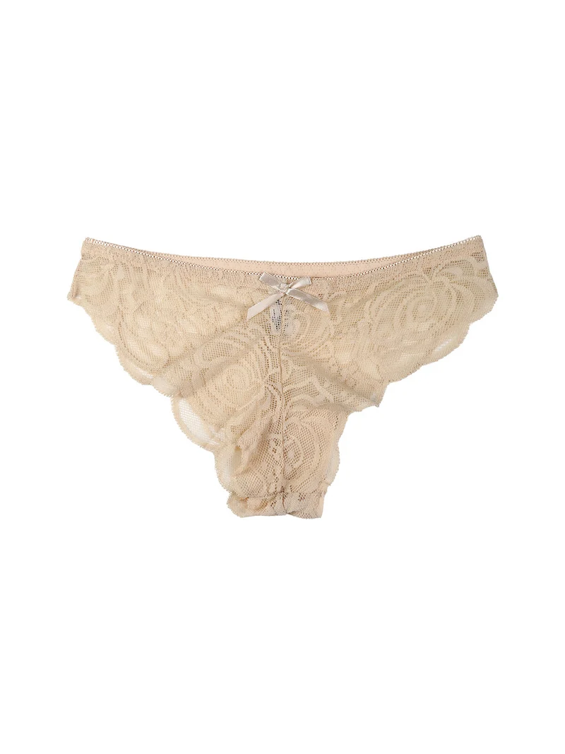 Slip da donna in pizzo - beige
