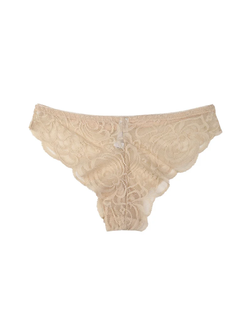 Slip da donna in pizzo - beige