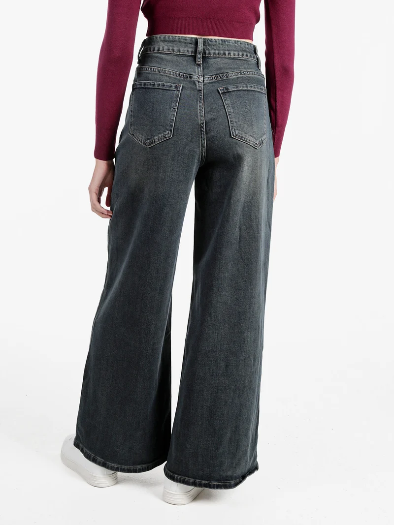 Jeans donna wide leg a vita alta - jeans