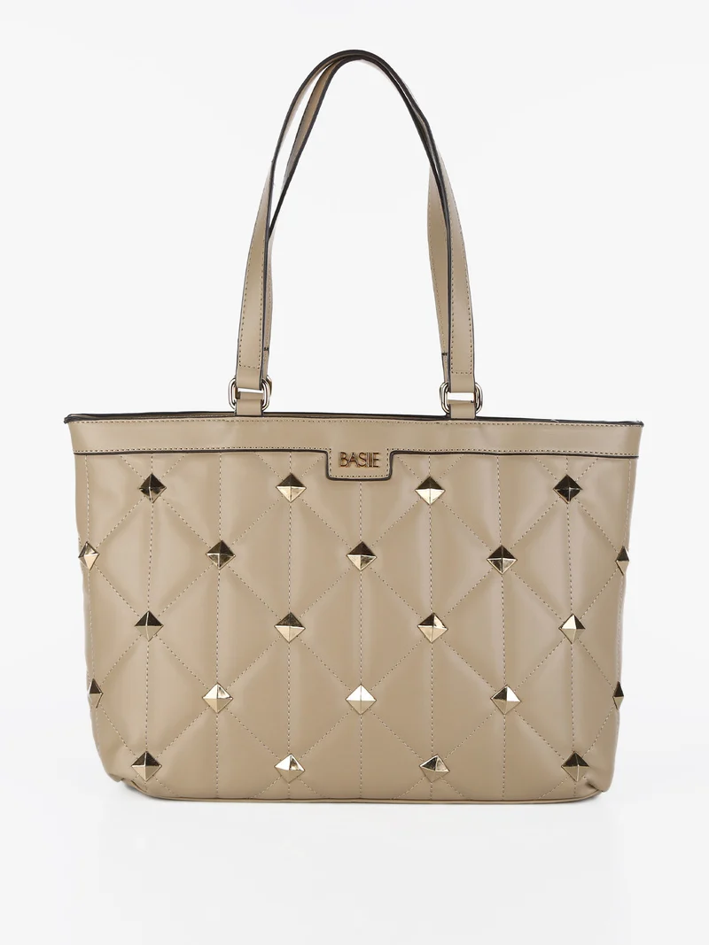 Borsa donna con borchie - taupe