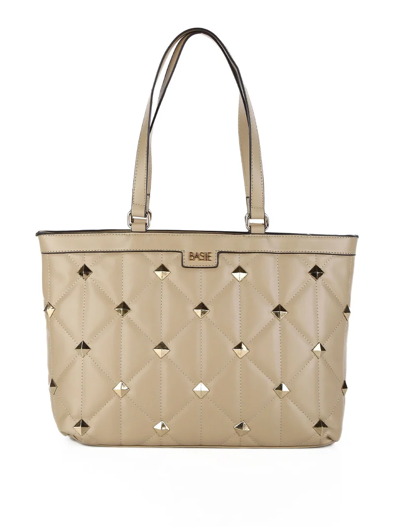 Borsa donna con borchie - taupe