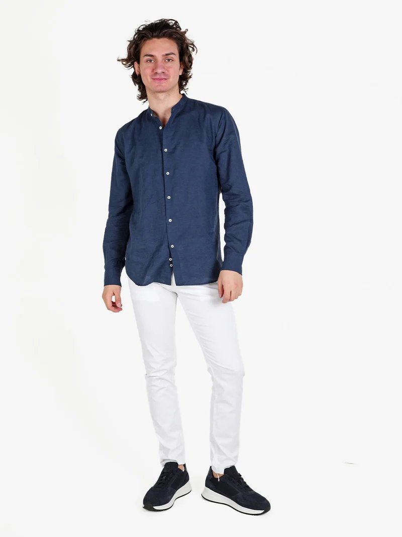 Pantaloni casual da uomo in cotone - bianco