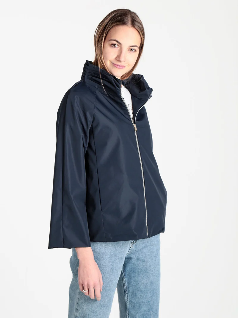 Giacca a vento da donna con zip - blu scuro