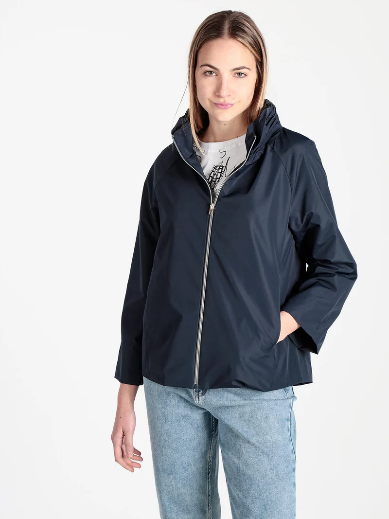 Giacca a vento da donna con zip - blu scuro