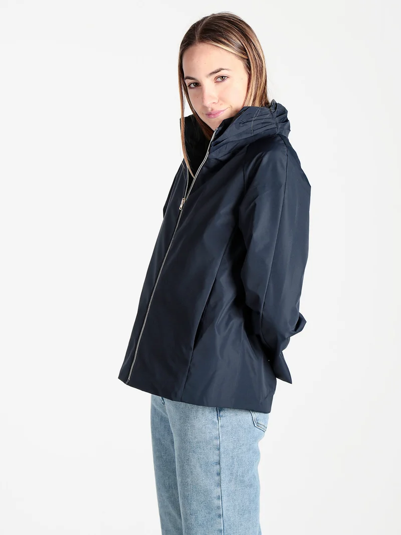 Giacca a vento da donna con zip - blu scuro