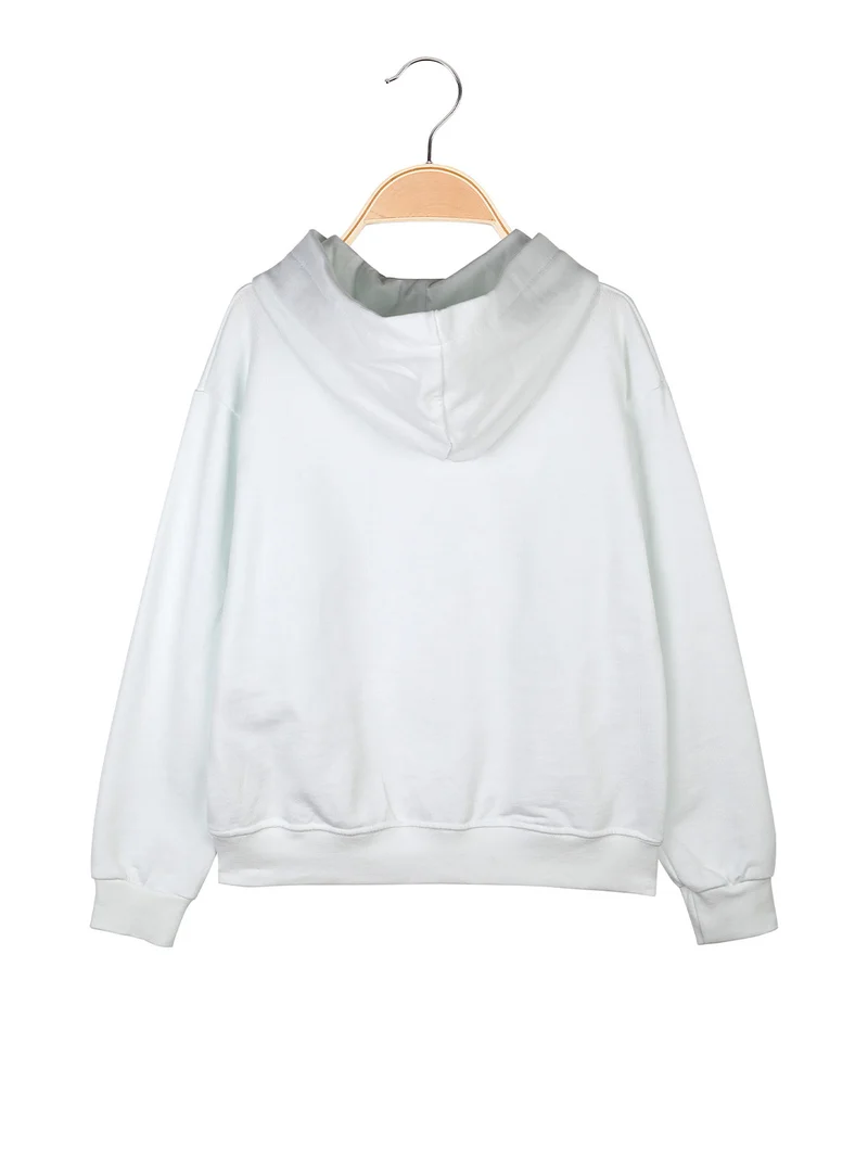 Felpa da ragazza con cappuccio - bianco