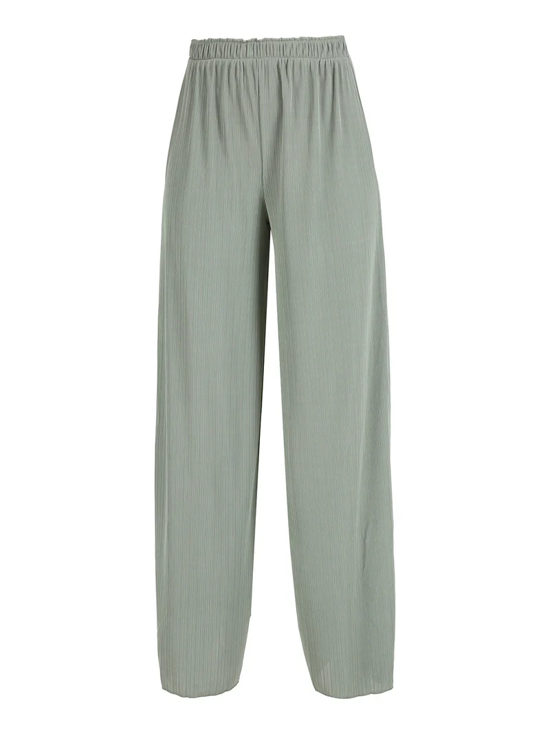 Pantaloni donna leggeri a palazzo - pistacchio