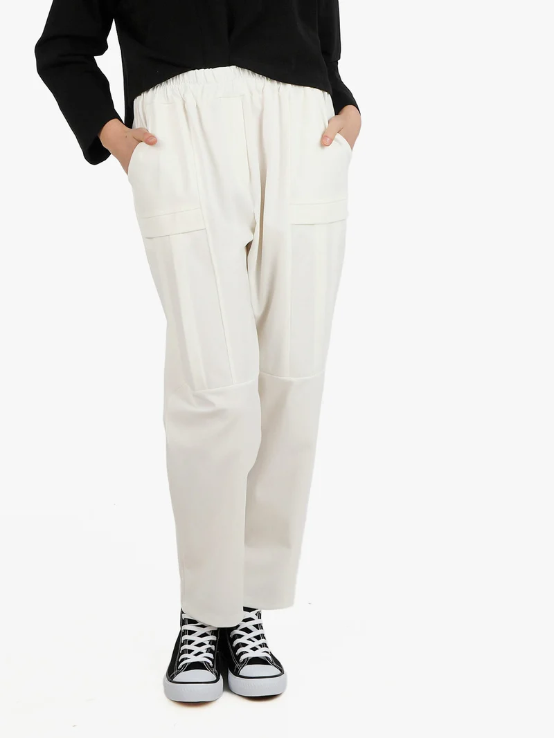 Pantaloni jogger da donna a gamba larga - bianco