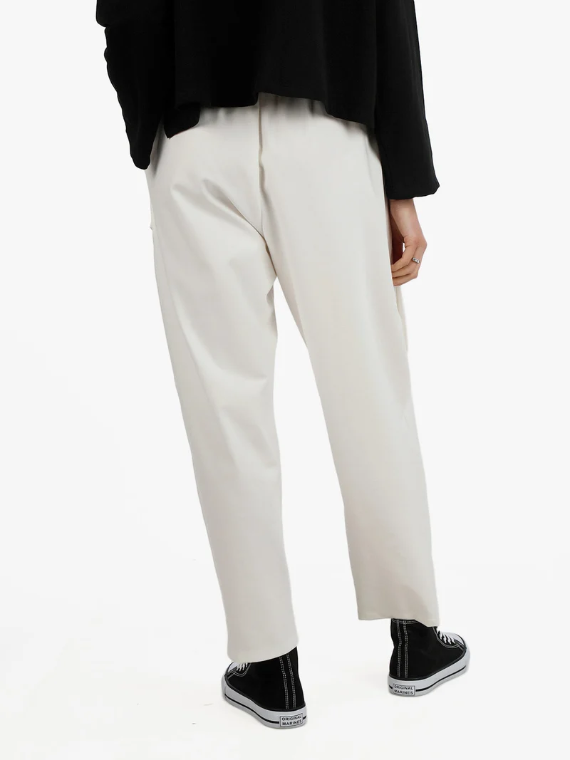 Pantaloni jogger da donna a gamba larga - bianco