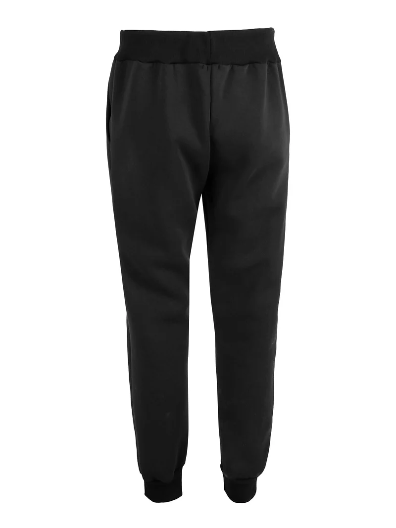 Pantaloni tuta da uomo felpati con polsini - nero