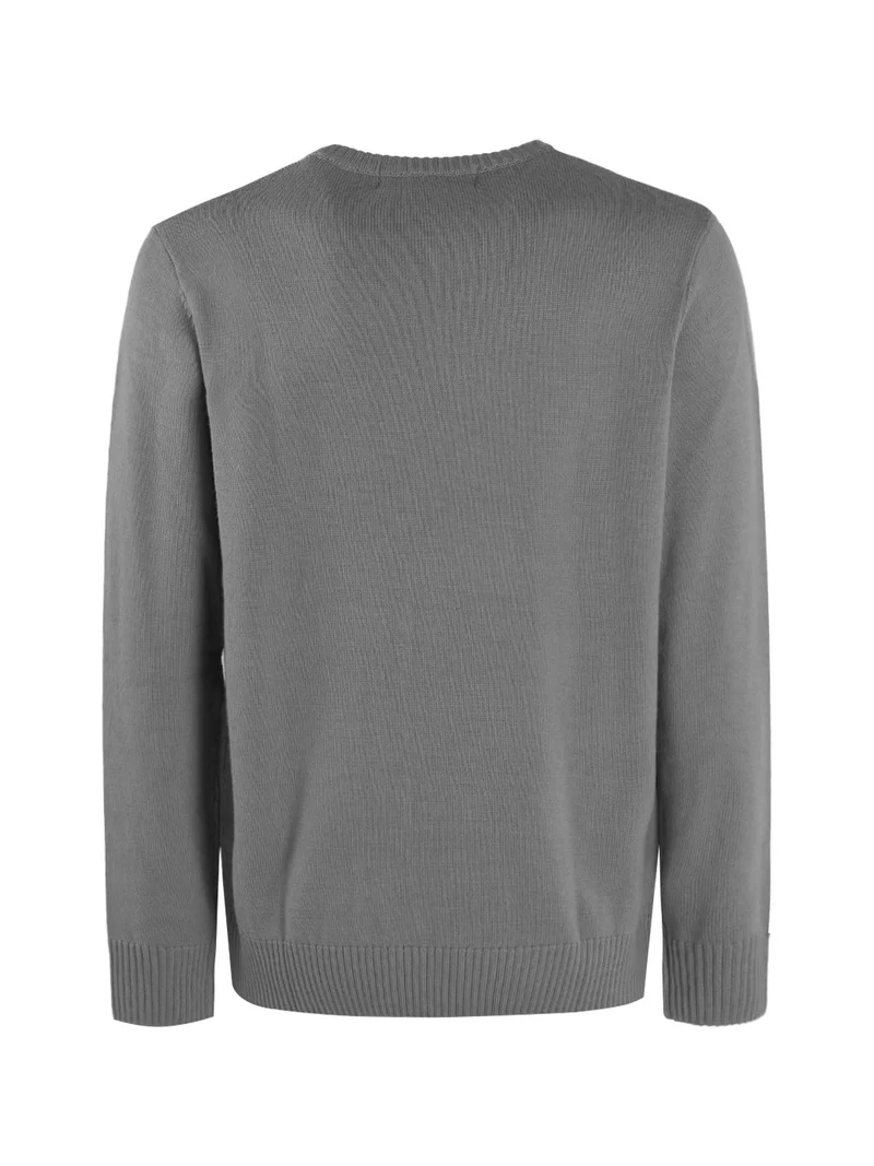 Maglione girocollo da uomo misto lana - grigio chiaro
