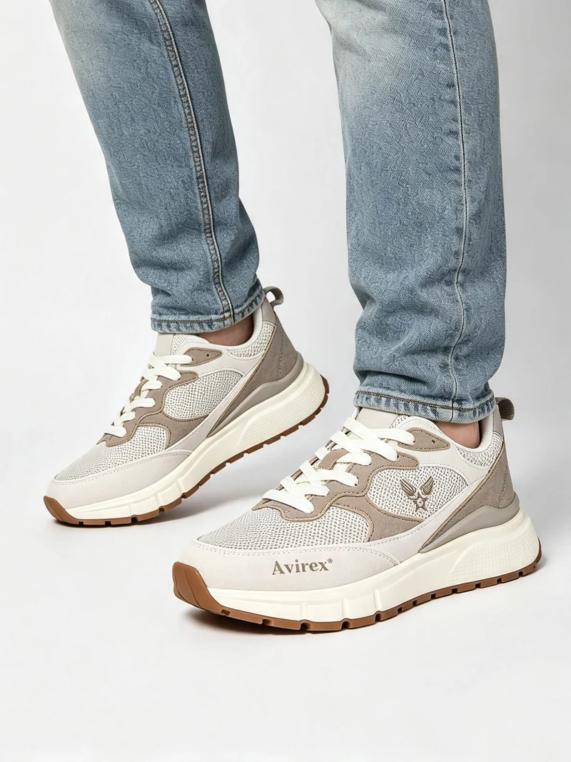 Sneakers stringate da uomo - beige