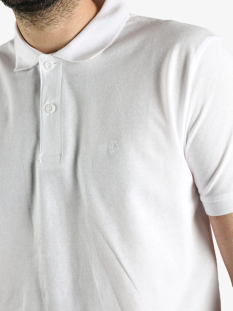 Polo da uomo in cotone a maniche corte - bianco