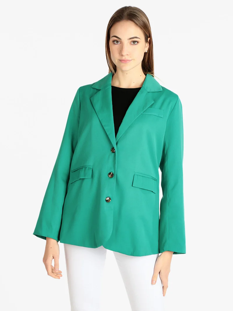 Blazer donna con bottoni - verde