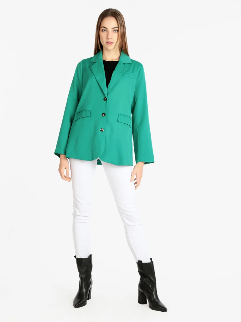 Blazer donna con bottoni - verde