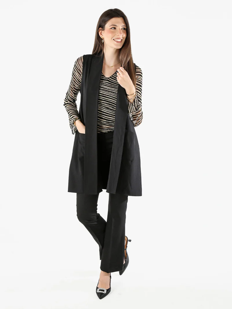 Pantaloni eleganti da donna a zampa - nero