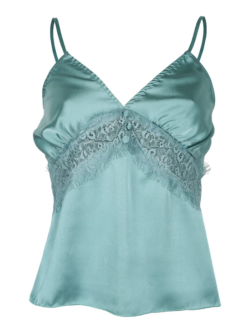 Top donna effetto raso - verde chiaro