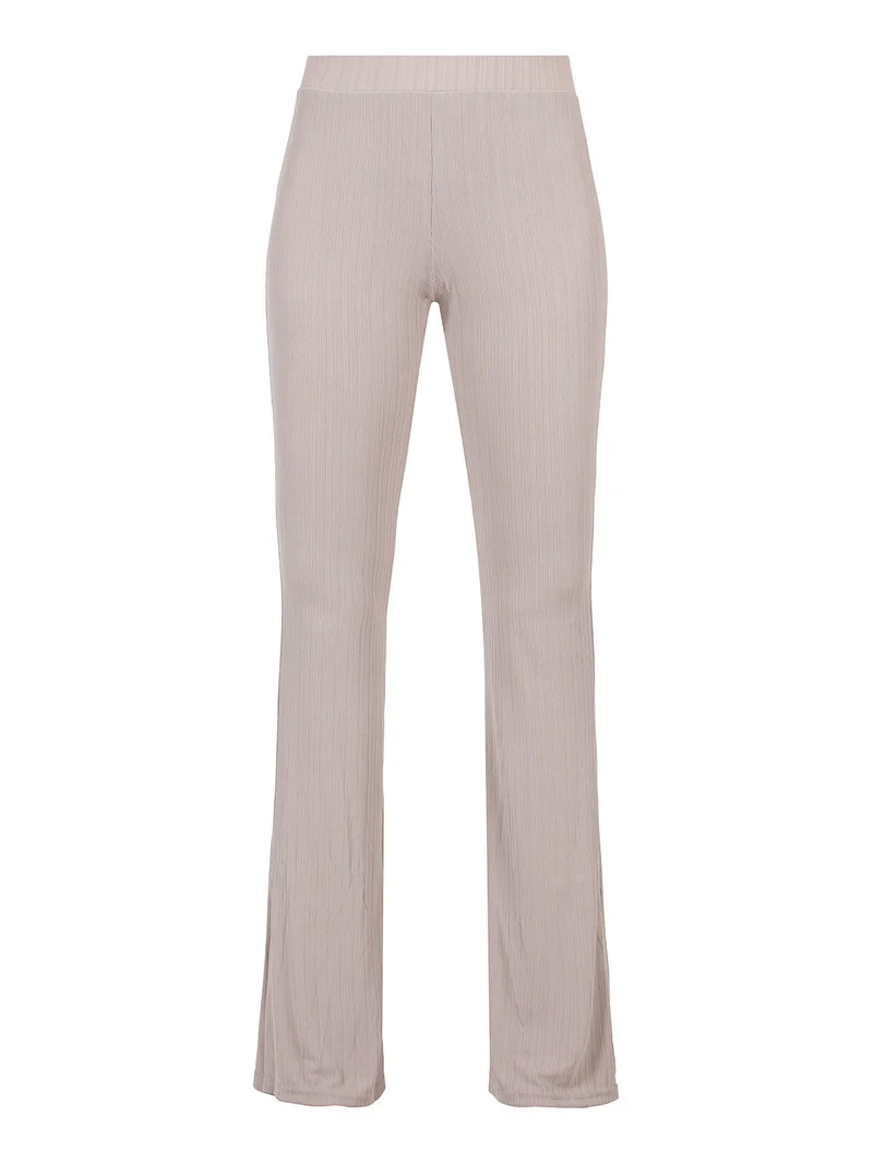 Leggings donna leggeri con finale a zampa e spacco laterale - khaki