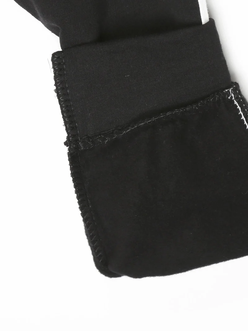 Completo tuta 2 pezzi da bambina con cappuccio e zip intera - nero