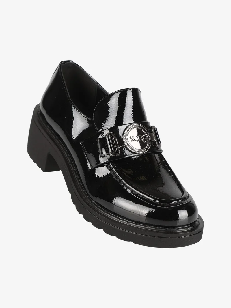 Mocassini donna in vernice - nero