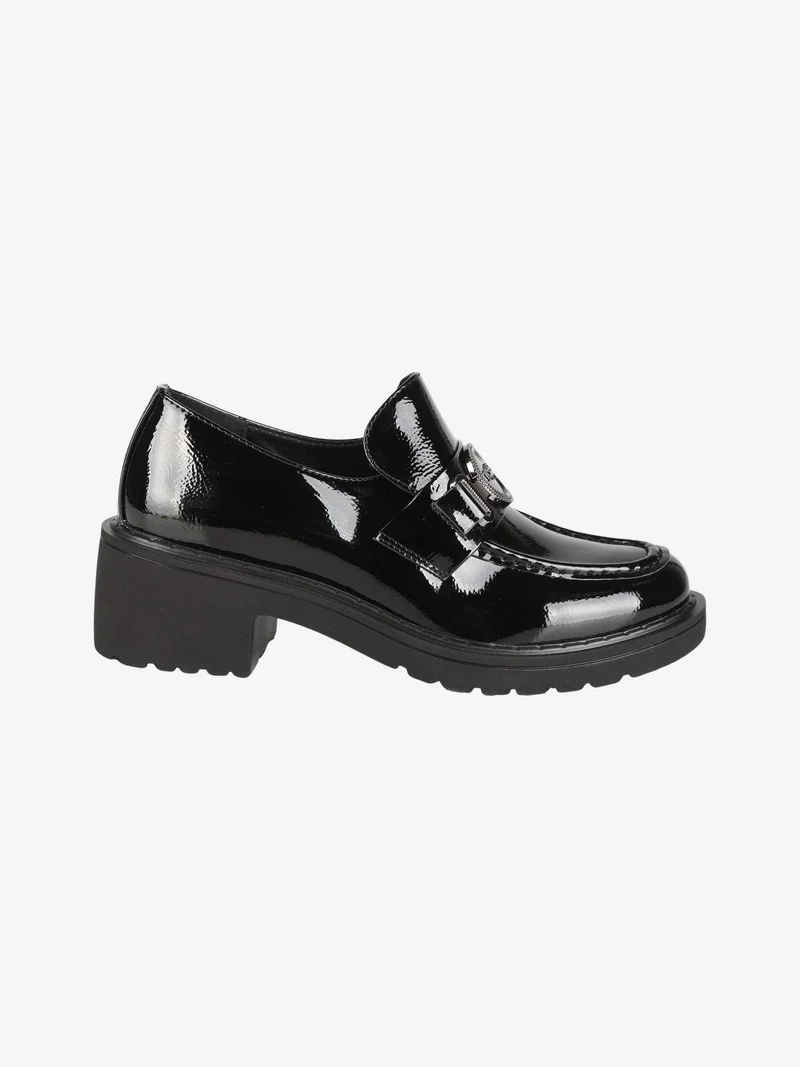 Mocassini donna in vernice - nero