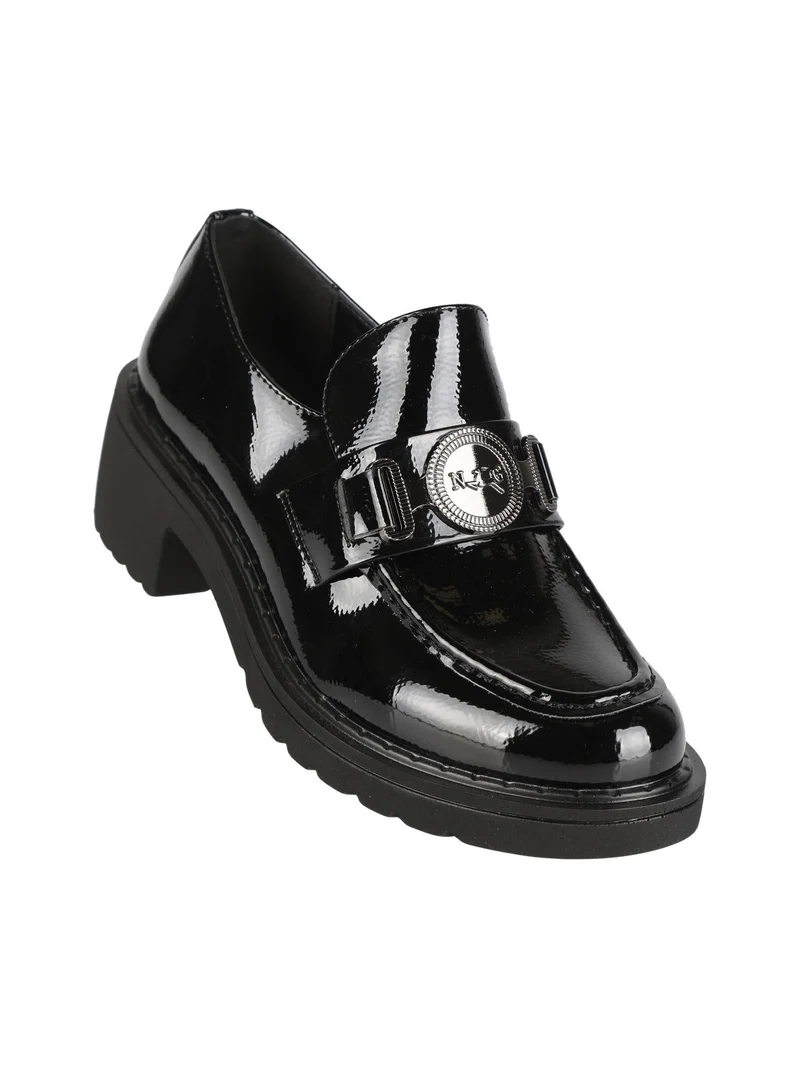 Mocassini donna in vernice - nero