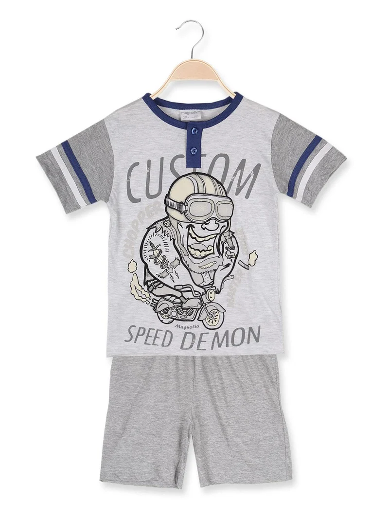 Pigiama corto in cotone - grigio