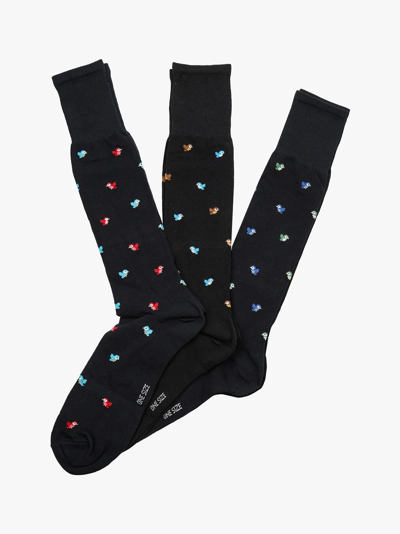 Confezione da 3 paia di calze lunghe uomo in cotone - blu scuro