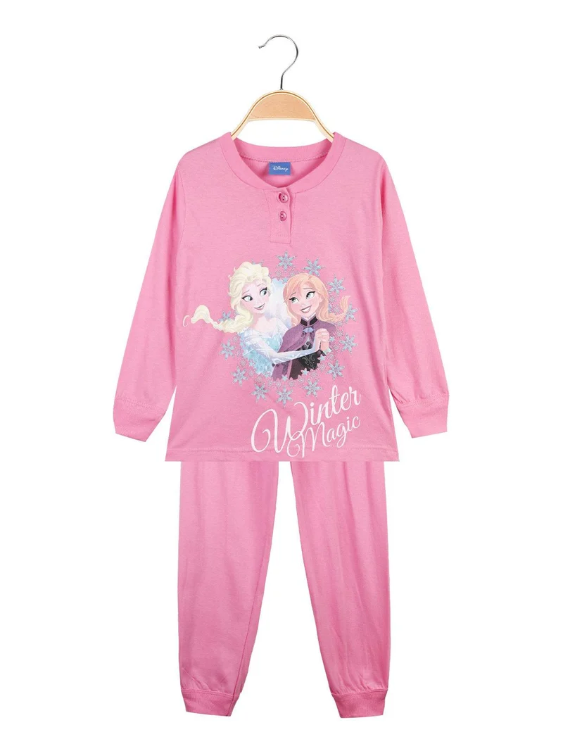Pigiama lungo bambina Anna E Elsa - rosa
