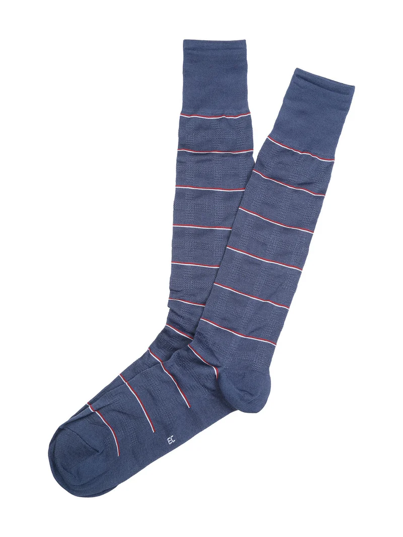 Calze lunghe da uomo in cotone mercerizzato - bluette
