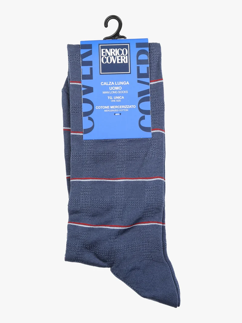 Calze lunghe da uomo in cotone mercerizzato - bluette