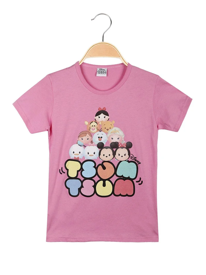 T-shirt bambina in cotone con stampa - rosa
