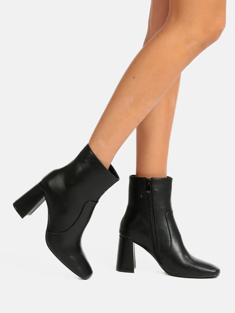 Tronchetti donna con tacco - nero