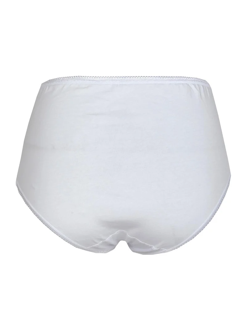 Culotte in cotone elastico con pizzo - bianco