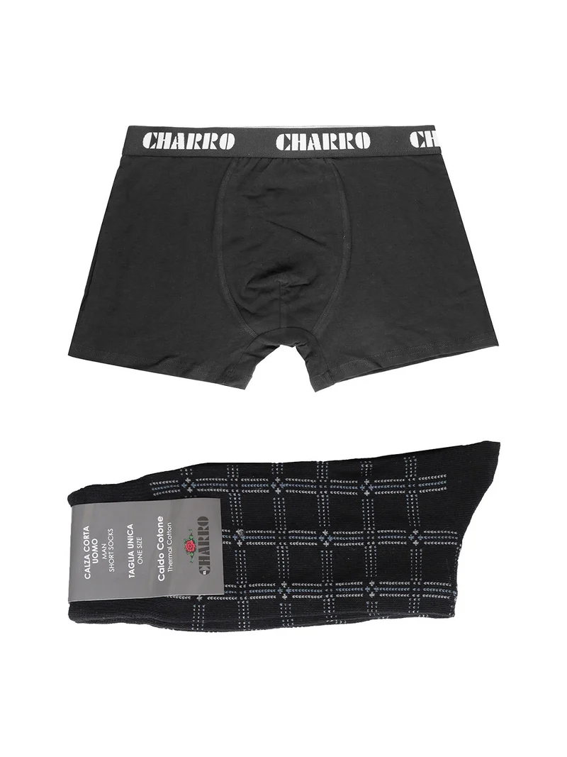 Confezione regalo uomo boxer + calze corte - nero