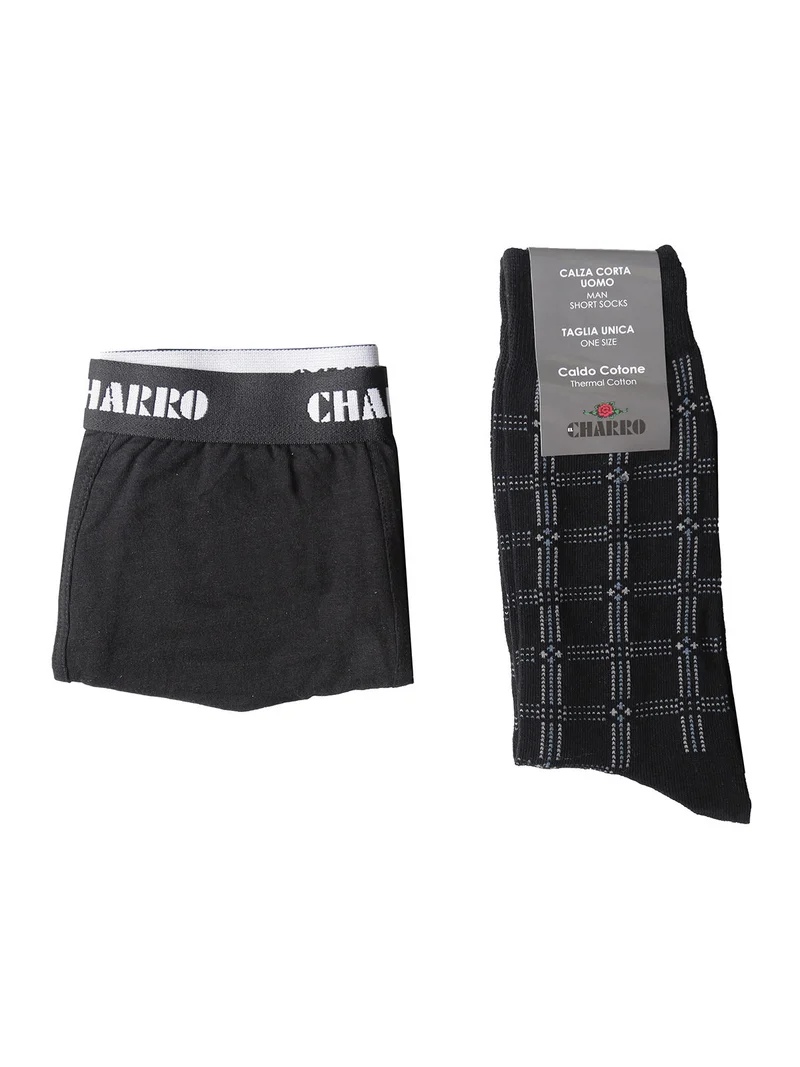 Confezione regalo uomo boxer + calze corte - nero