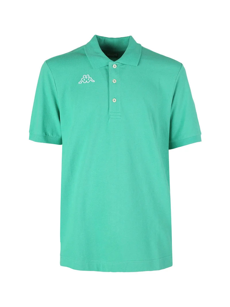 Polo da uomo in cotone a manica corta con logo - acqua marina