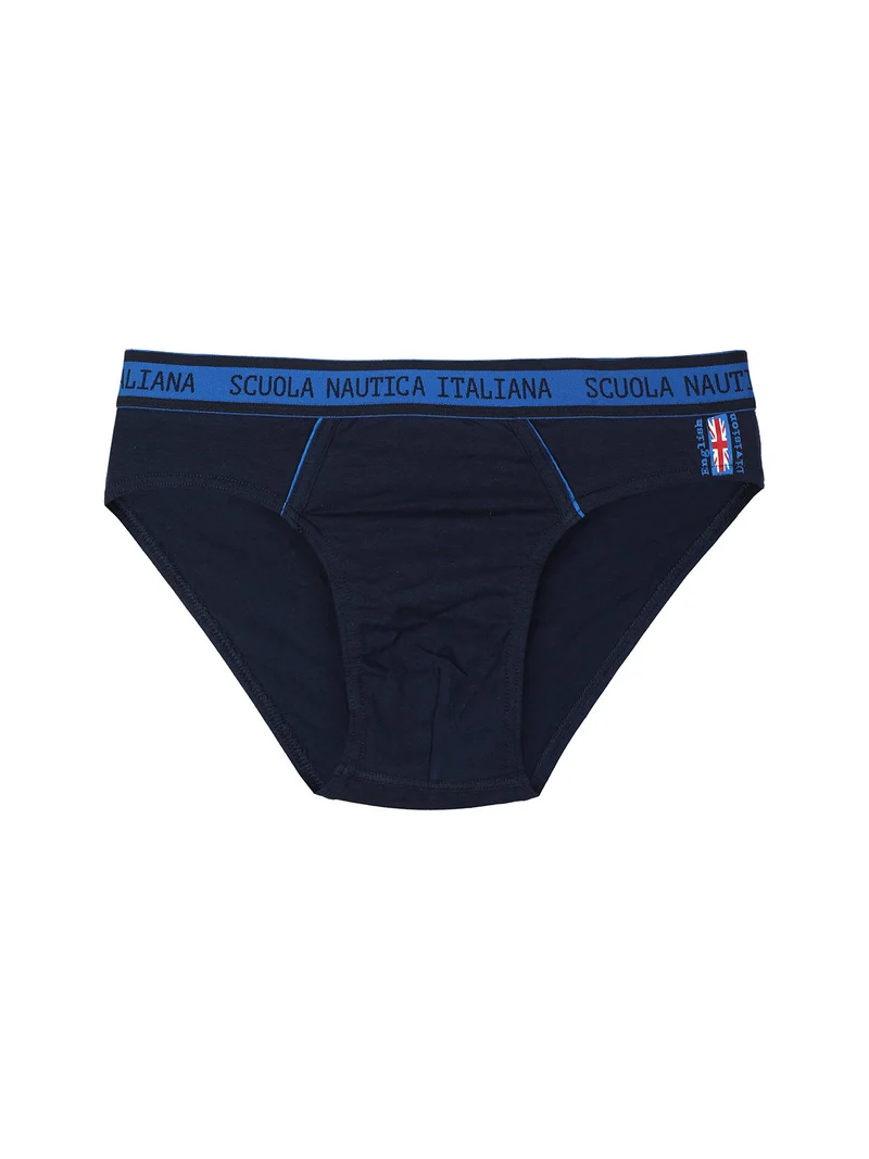 Slip da uomo in cotone tinta unita - blu scuro