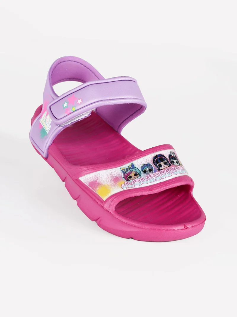 Sandali mare da bambina con strappo - fucsia