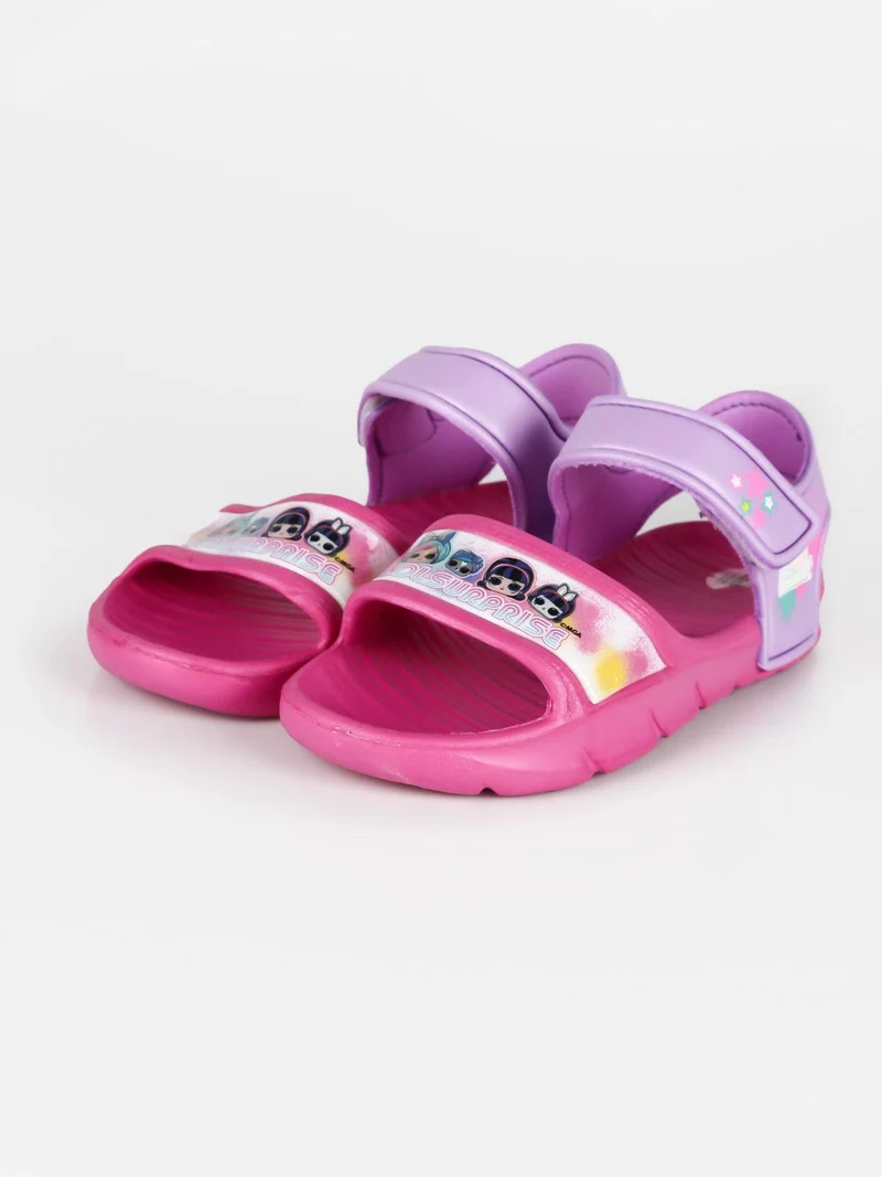 Sandali mare da bambina con strappo - fucsia