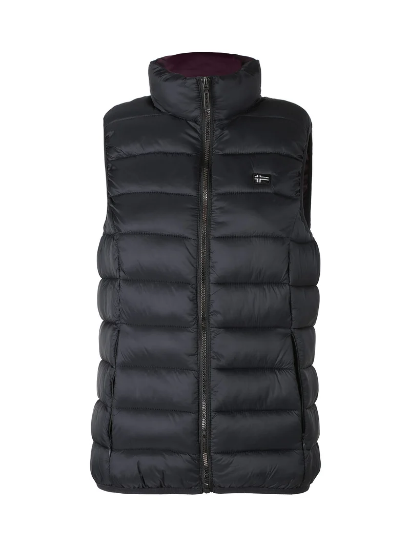 Smanicato donna imbottito con zip - nero
