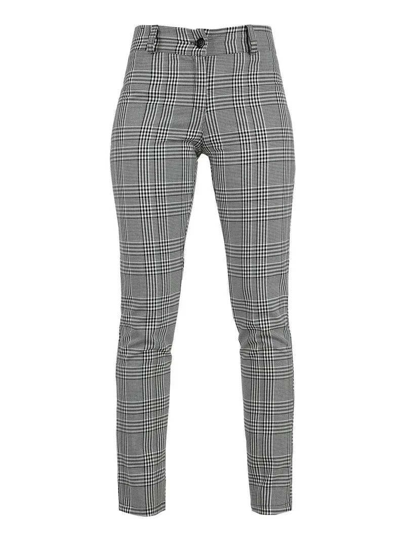 Pantaloni principe di galles a vita alta - multicolore